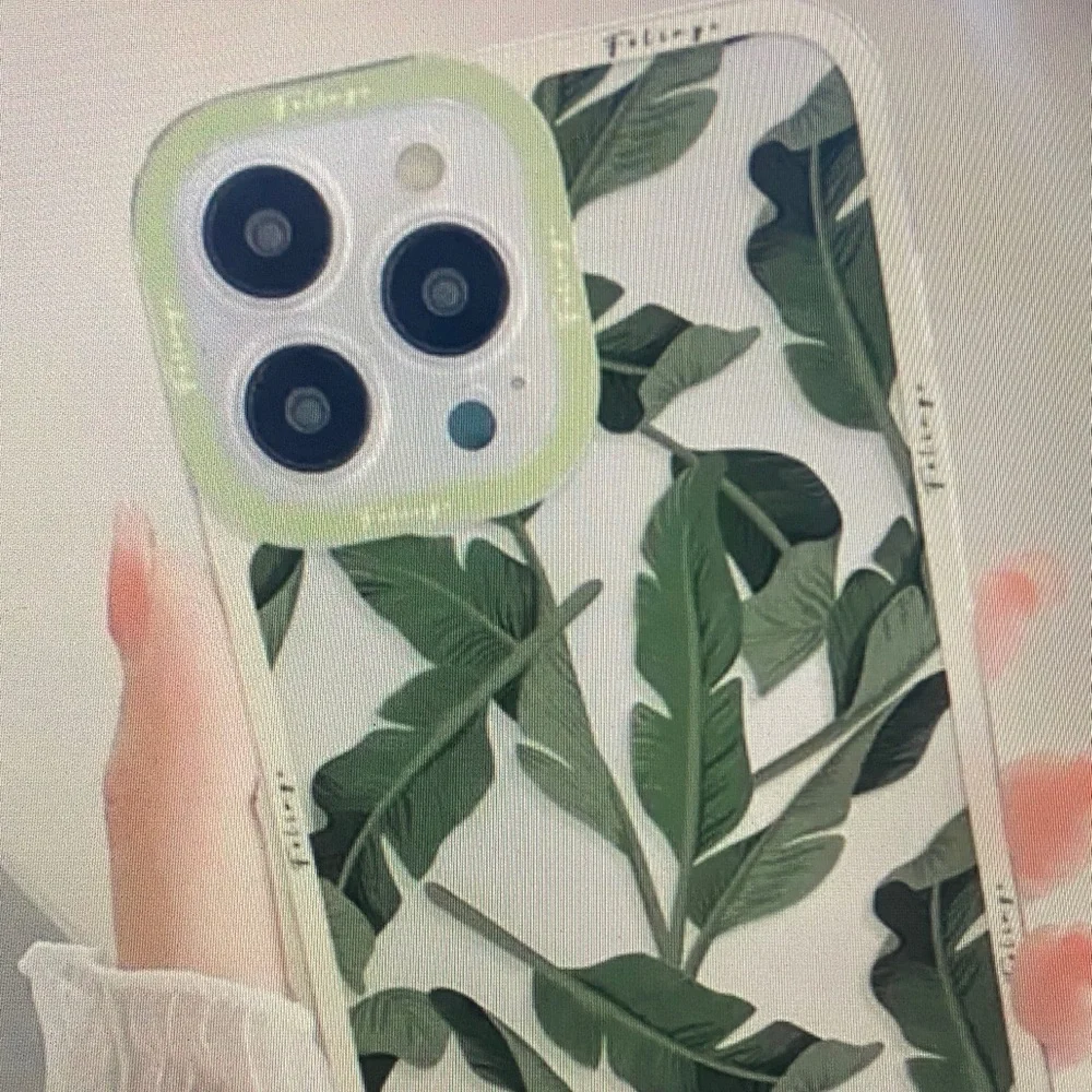 Tropical Leaf Phone Case - Green and White